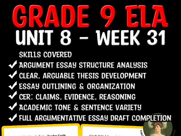 Grade 9 ELA Unit 8 Week 31 | Drafting the Argument Essay