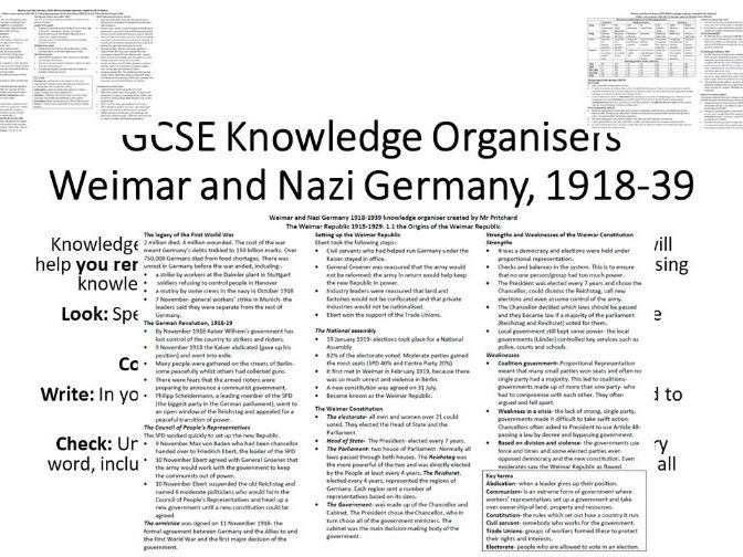 Edexcel GCSE (9-1) History: Weimar And Nazi Germany, 1918-1939 Student Book – Good Condition