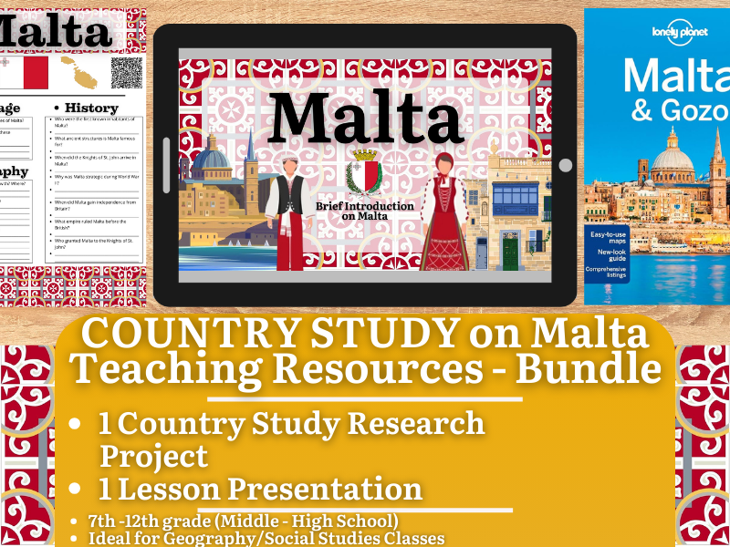 Country Study Teaching Resources - Malta - Social Studies + Geography