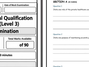 T-Level in Health Core 1 Mock Exam Paper
