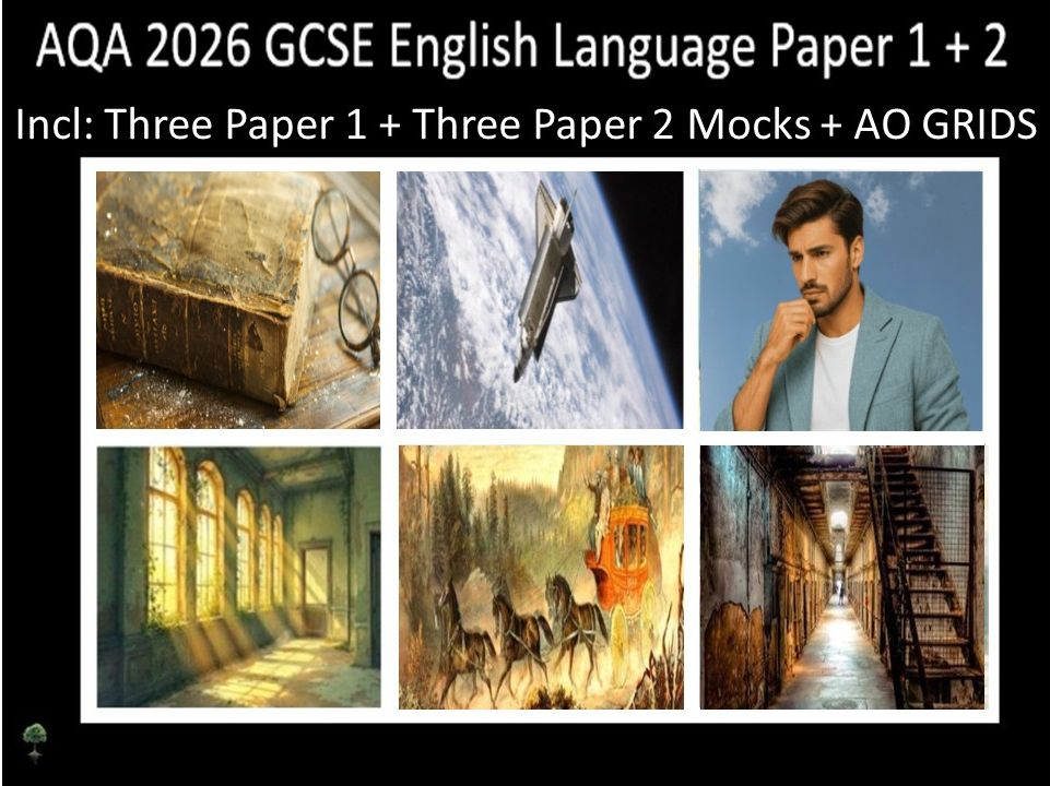 Six AQA 2026 GCSE English Language Paper 1 & 2 Mocks | AO Grids