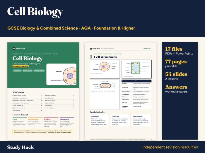 GCSE Biology Cell Biology Complete Pack (AQA)