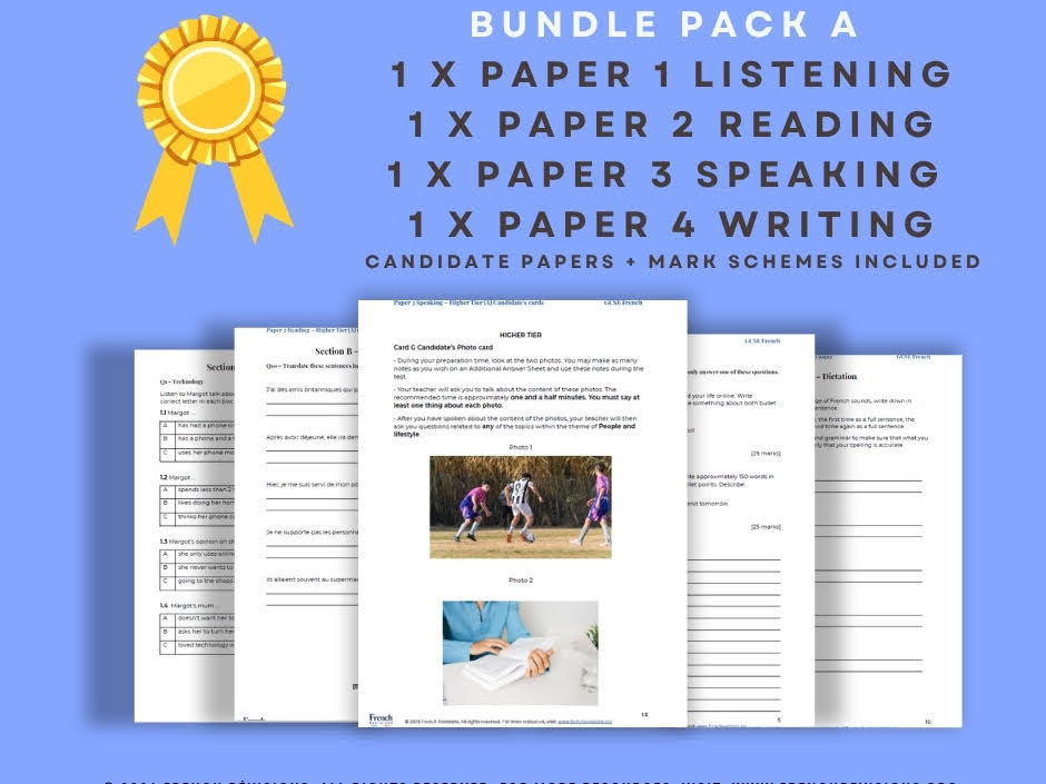 AQA GCSE - 4 SKILLS EXAM PRACTICE BUNDLE