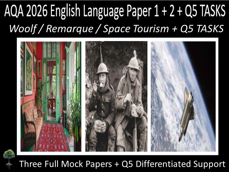 Three AQA 2026 English Language Paper 1 + 2 Mocks | Q5 DIFFERENTIATED SUPPORT