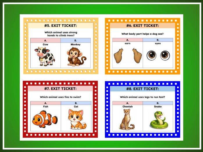 Animal Body Parts and Senses | Kindergarten Science | TEKS K.13B