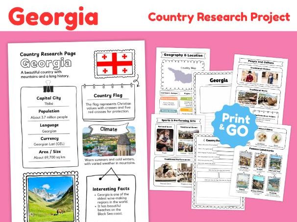 Georgia Country Study Worksheets | Geography & Culture