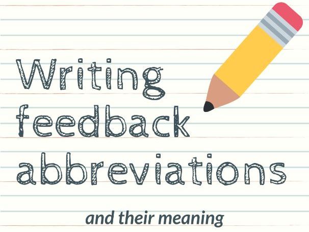 essay feedback abbreviations