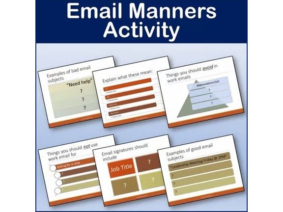 Business and Career Skills - Email Manners Lesson Activity