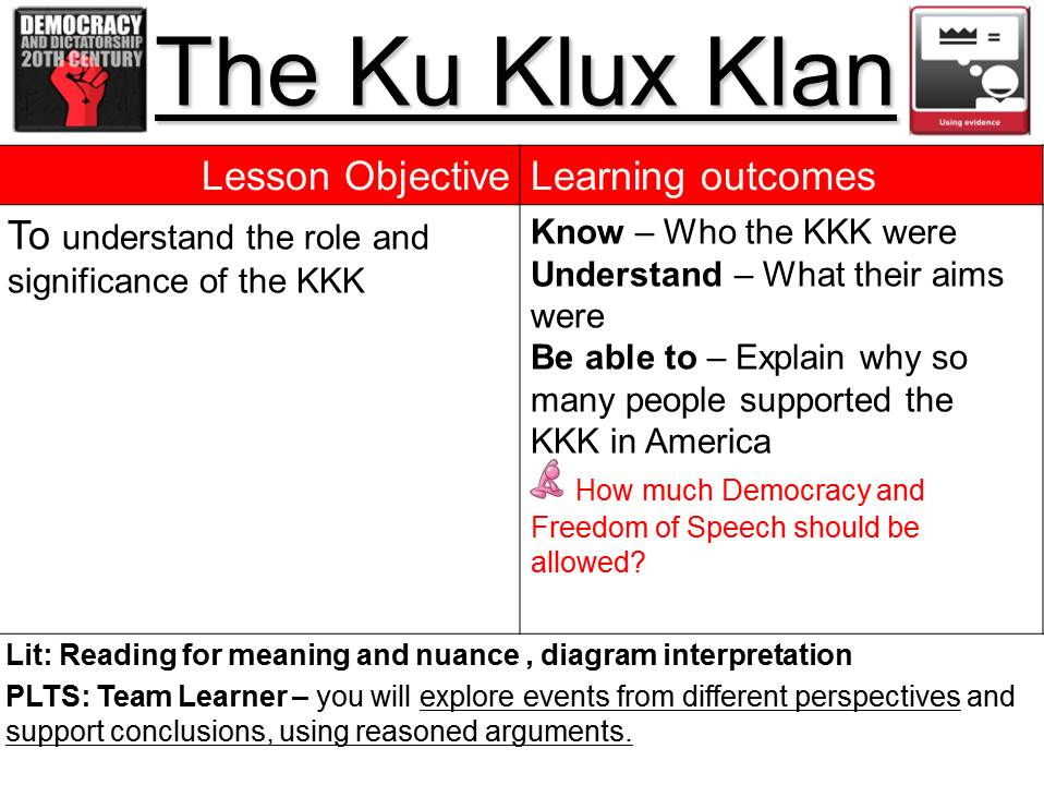 The KKK and the Rise of Extremism: The Right to Freedom of Speech? - Full Lesson