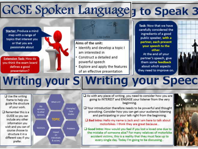 Gcse Spoken Language Presentations 9 1 Mini Scheme Of Work Aqa Eduqas Ocr Teaching Resources