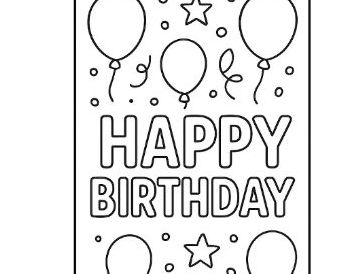 Happy Birthday Bookmark Template Colouring Sheet