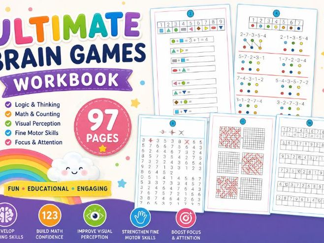 Ultimate Brain Games Workbook | 97 Printable Activities for Kids Ages 5–7