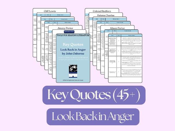 Look Back in Anger: All Characters – The Ultimate Character Quote Bank