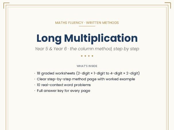 Long Multiplication Pack
