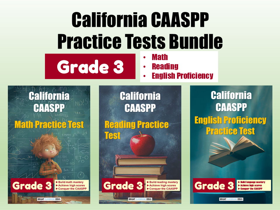 California CAASPP Practice Tests Bundle for Grade 3