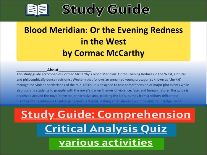 Blood Meridian: Or the Evening Redness in the West - Study Guide