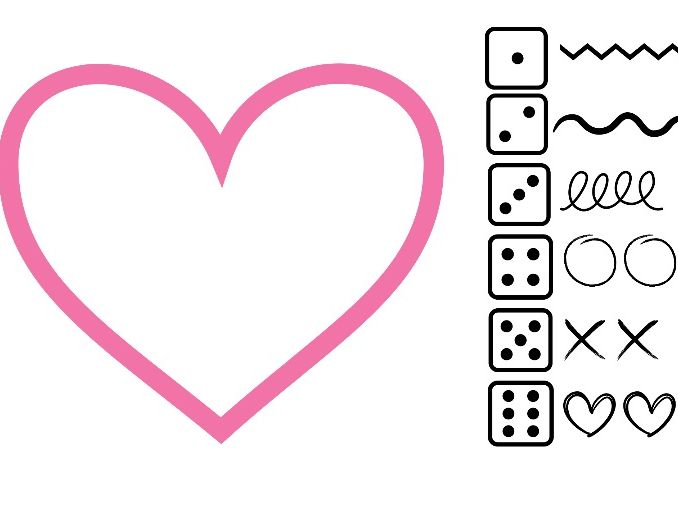 Valentine’s Day Dice Game – Pattern Fill Heart Activity | Maths & Art