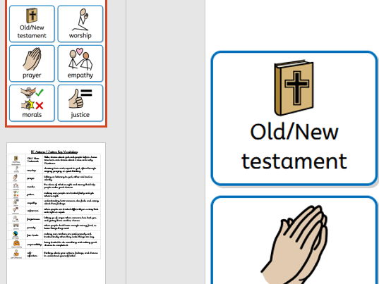 Year 5 RE Justice Widgit Key Vocabulary
