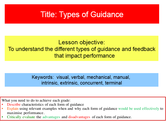 types-of-guidance-in-sport-teaching-resources