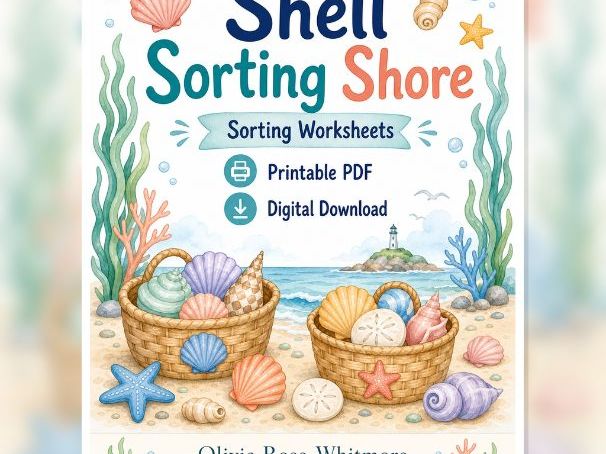 Shell Sorting Activity Worksheets for Kids
