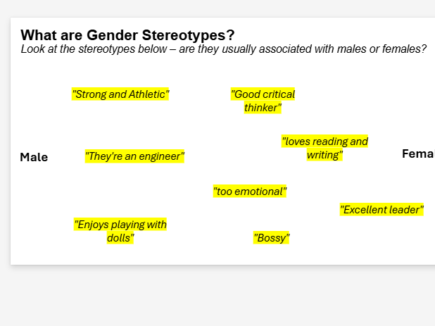KS3 PSHE – Gender Equality, Stereotypes & Bias