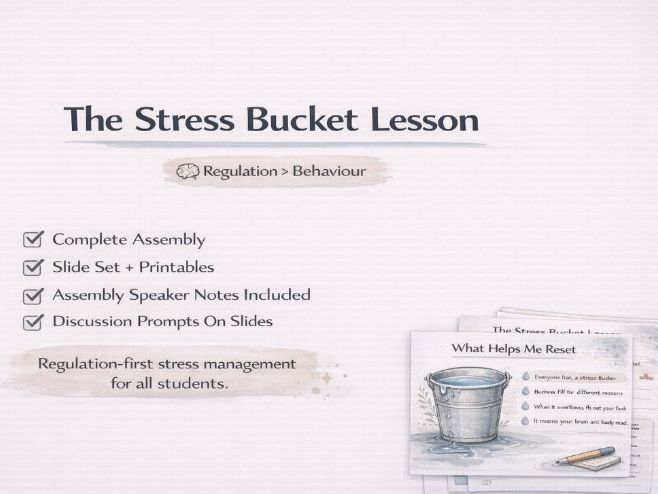 Stress Bucket Assembly PowerPoint | No Prep KS1 & KS2 | Emotional Regulation & Wellbeing