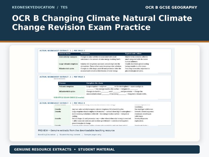OCR B GCSE Geography (J384) – Natural Causes of Climate Change – Revision & Exam Practice