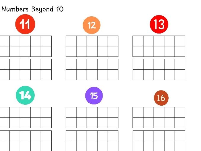 Numbers Beyond 10. Children to use an earbud to create the double ten frame to match the quantity.