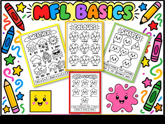 4 MFL Basics Worksheets for Learners