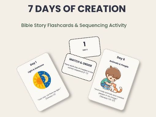 7 Days of Creation Flashcards & Activity