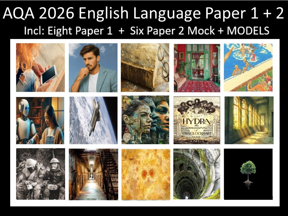 Fourteen AQA 2026 English Language Paper 1+ 2 Mocks + Models