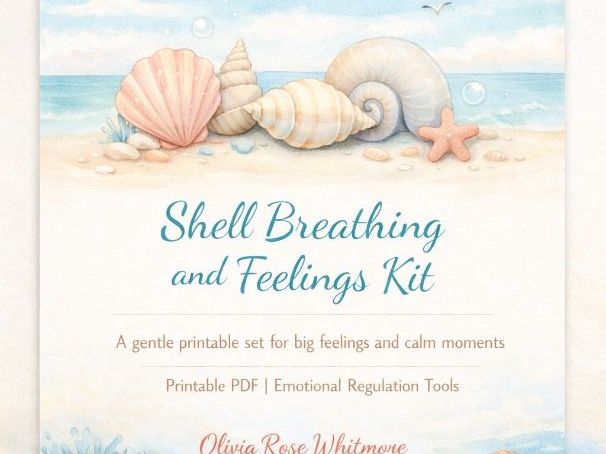 Shell Breathing and Feelings Kit | Calm Corner Kit for Kids | Printable PDF | Emotional Regulation
