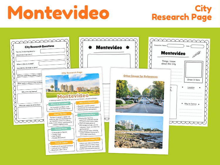 Montevideo City Research Project | Uruguay Geography Worksheets