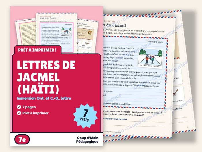 French Immersion Grade 7 Friendly Letter | Haiti Carnival, Jacmel