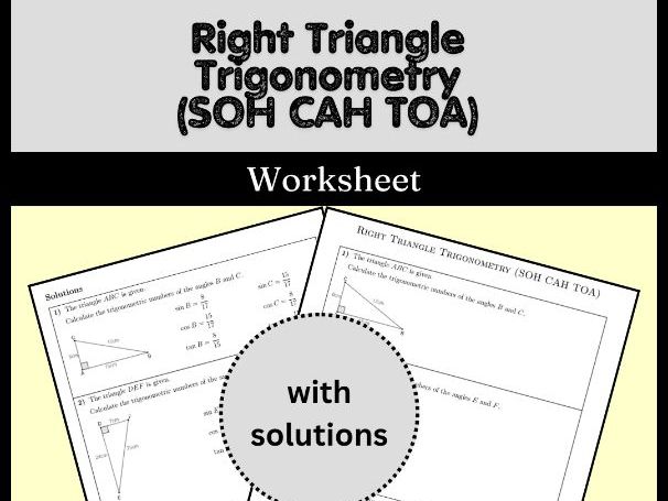 Right Triangle Trigonometry Worksheet (with solutions)