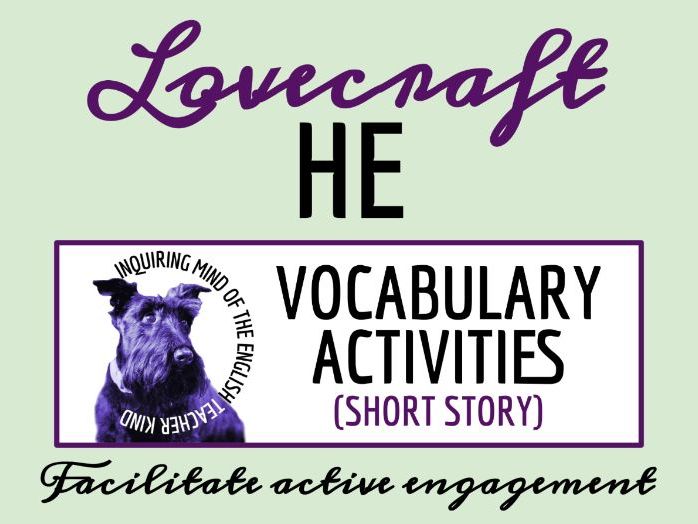 "He" by H.P. Lovecraft Word Learning Activities | Vocabulary Instruction for High School