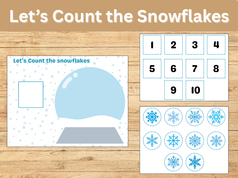 Let’s Count the Snowflakes | Count It Match It 1–10 | Winter Counting Activity