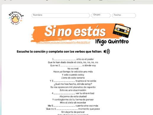 Spanish Song Worksheet Bundle: Contemporary Hits