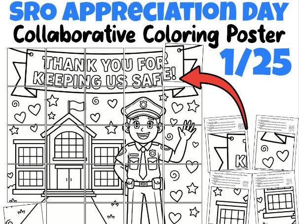 SRO Appreciation Day Collaborative Coloring Poster | Thank You, SRO!