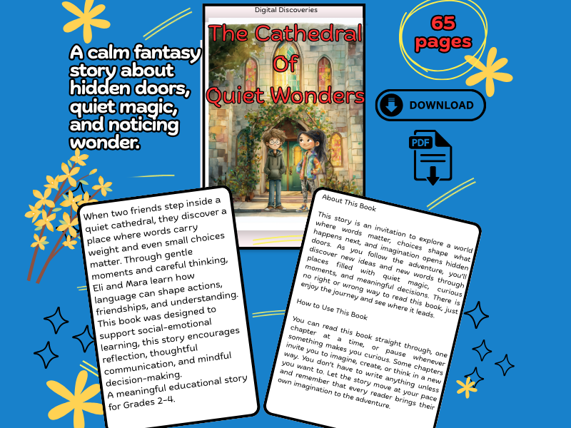 Cathedral of Quiet Wonders–Upper Elementary Fantasy Chapter Book with Reading Comprehension Games