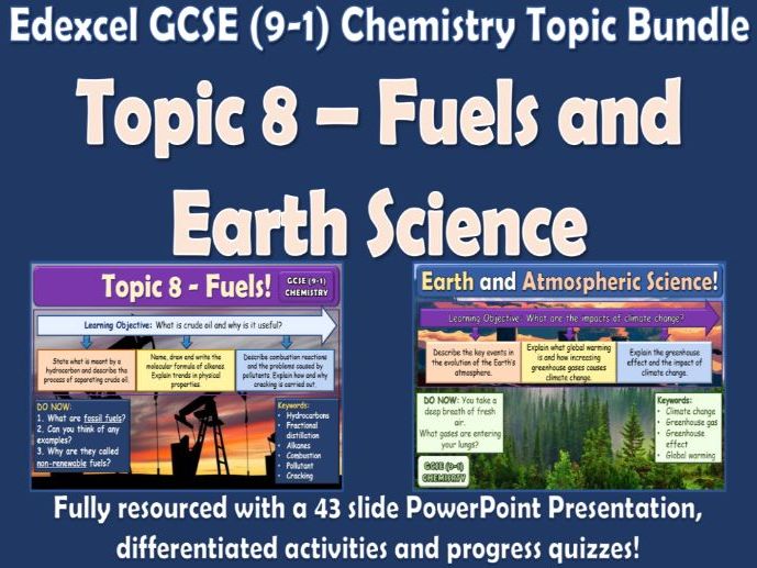 Edexcel GCSE (9-1) Chemistry Topic 8 Bundle