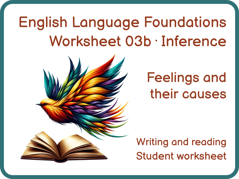Inference Feelings and Causes Worksheet KS3 GCSE English Language 03b