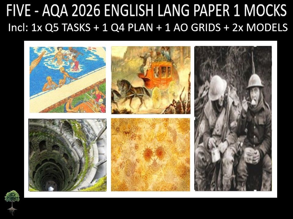 FIVE - AQA PAPER 1 | 2026 FULL MOCKS | Q5 TASKS | Q4 PLAN |AO GRIDS | MODELS