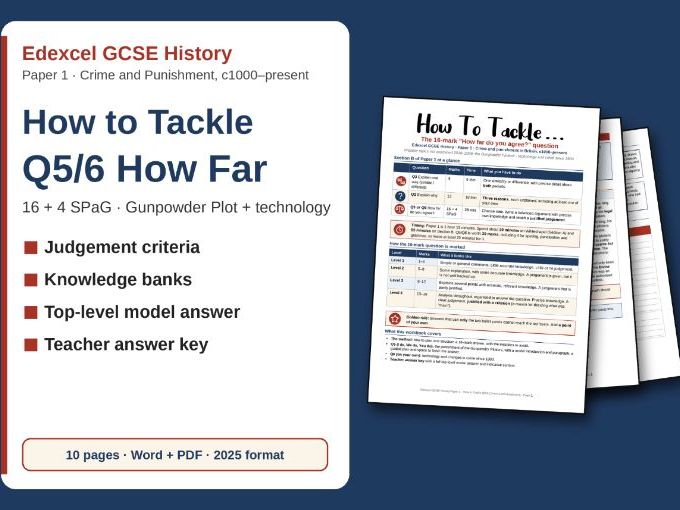 Edexcel GCSE Crime & Punishment Q5/6 How Far Workbook