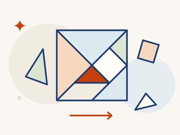 Tangram Puzzles | 24 Abstract Shapes, Hints & 6 Error Cards | Grades 2-5