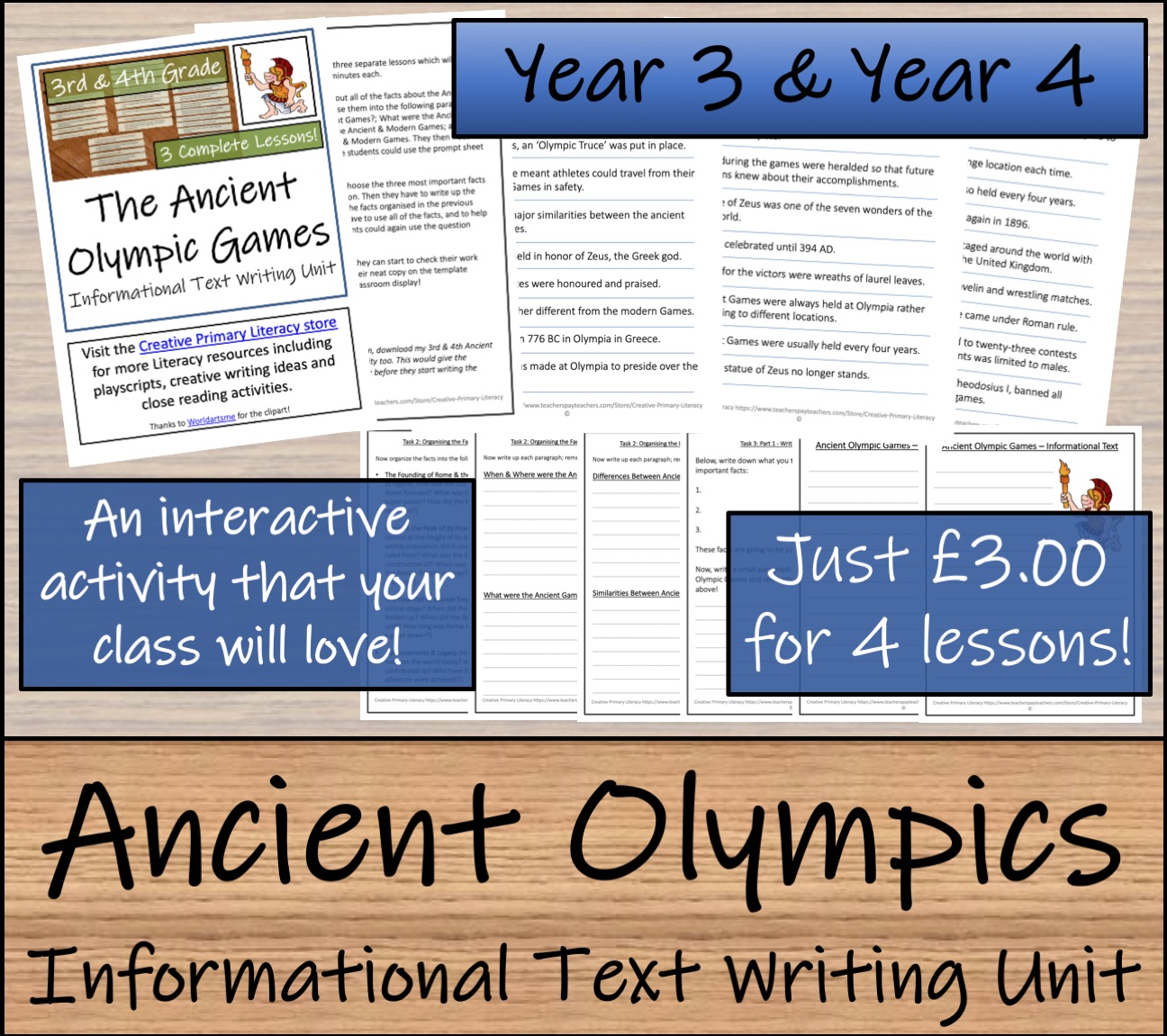 LKS2 History Ancient Olympic Games Informational Text Writing Activity Teaching Resources