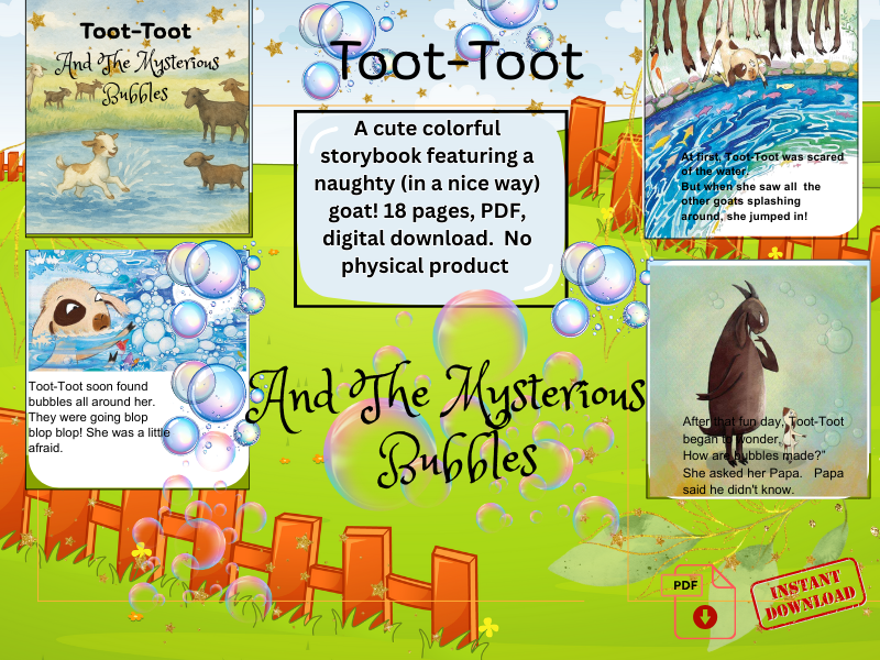 Toot-Toot And The Mysterious Bubbles-Kids Picture Story Book, A Silly, Sweet Story for Ages 4–8