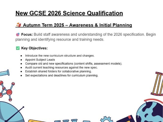 Science New 2026 specification PL plan