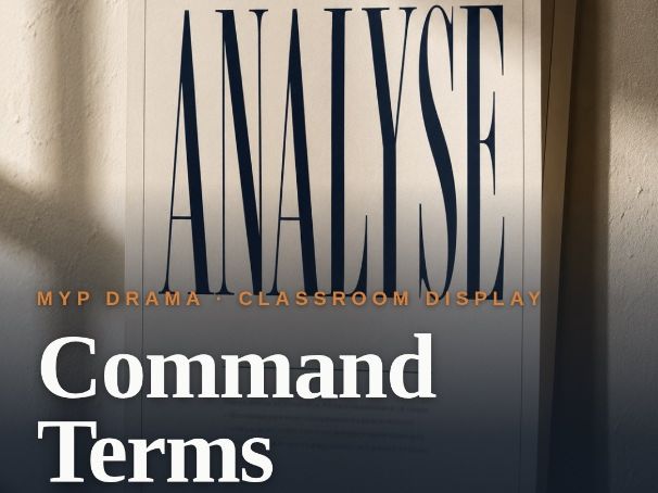 MYP Drama Command Terms:  Posters for Outline, Describe, Analyse and Critique