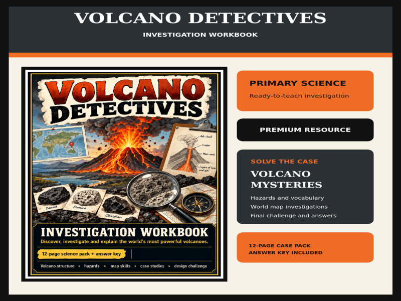 Volcano Detectives Investigation Workbook | KS2 Science Resource